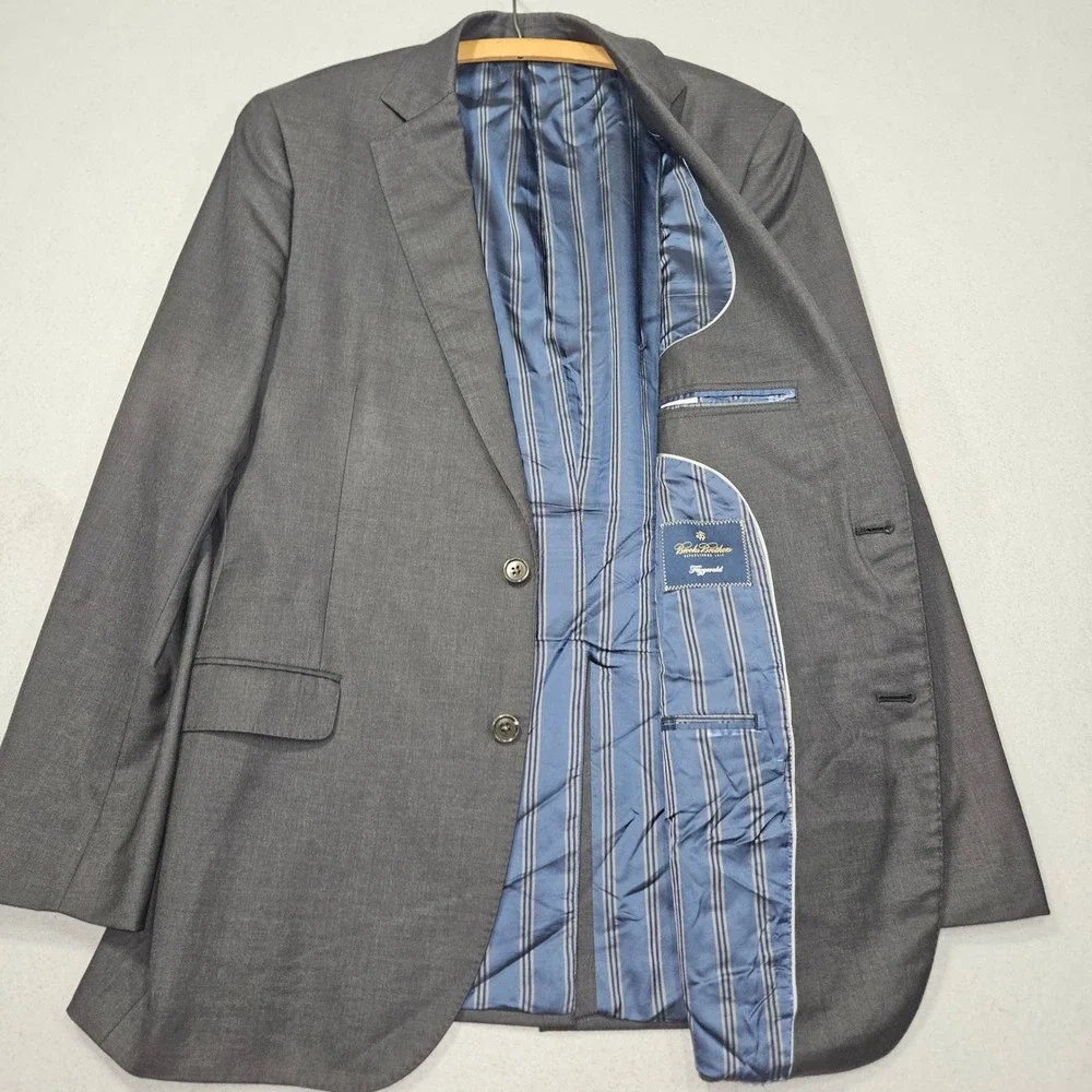 Brooks Brothers Fitzgerald Fit 2-Piece Suit Charcoal Grey Wool Sz 41L 32x32